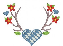 Stickdatei - Bayrisches Herz Geweih